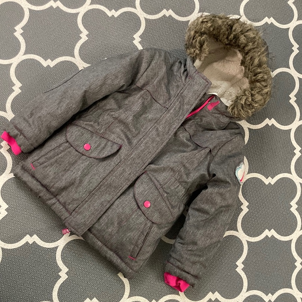 Great condition- girls hooded winter coat